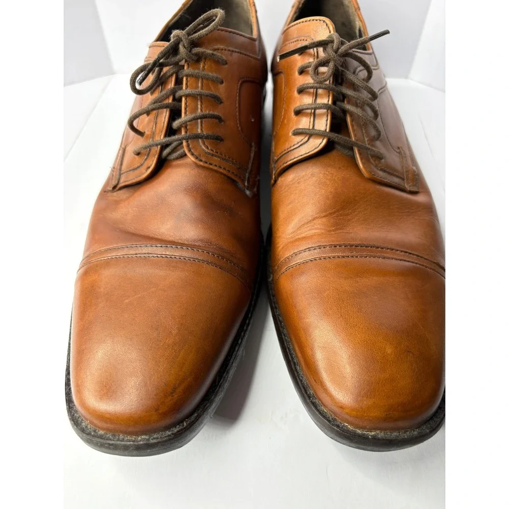 Johnston & Murphy Mens Tan Leather Cap Toe Oxford Dress Shoes‎ 20-1276 Size 12M